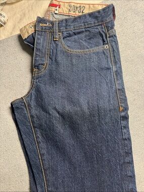Vintage Straight Converse Men's Dark Blue Denim Jeans - Classic Straight Fit